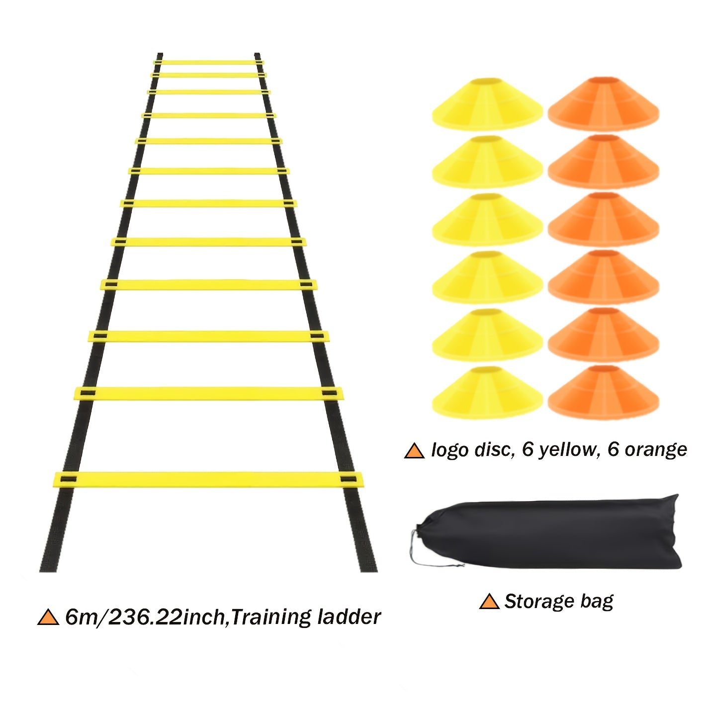 1 Set PE Agility Ladder for Speed Training, Multi-Size Horizontal Speed Ladders with Cones, Soccer & Basketball Footwork Drill Equipment, Football Fitness Training Gear